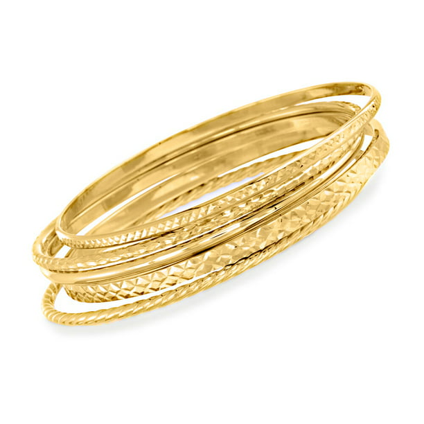 Stacking Bangle Bracelets Jewelry 5 Piece Chain Bracelet Set Simple Design Gold Tone Bracelets Women Bracelet